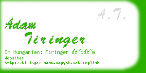 adam tiringer business card